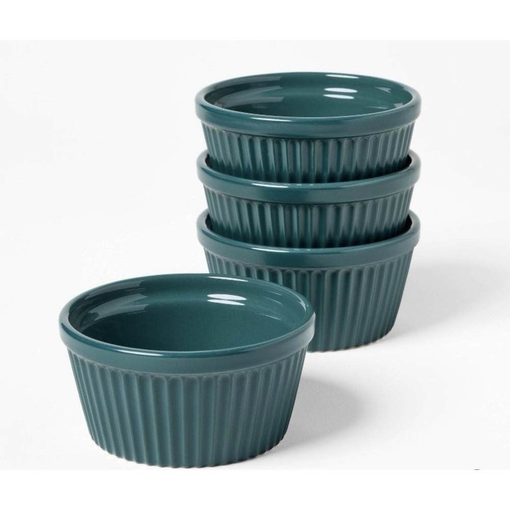 8pc Stoneware Ramekin Set Dark Green - Figmint™ Dark Green
